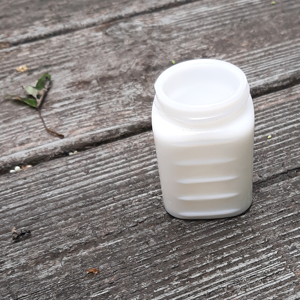 Vintage J&J MILK GLASS JAR white enamel #15 Johnson and Johnson Antique ointment